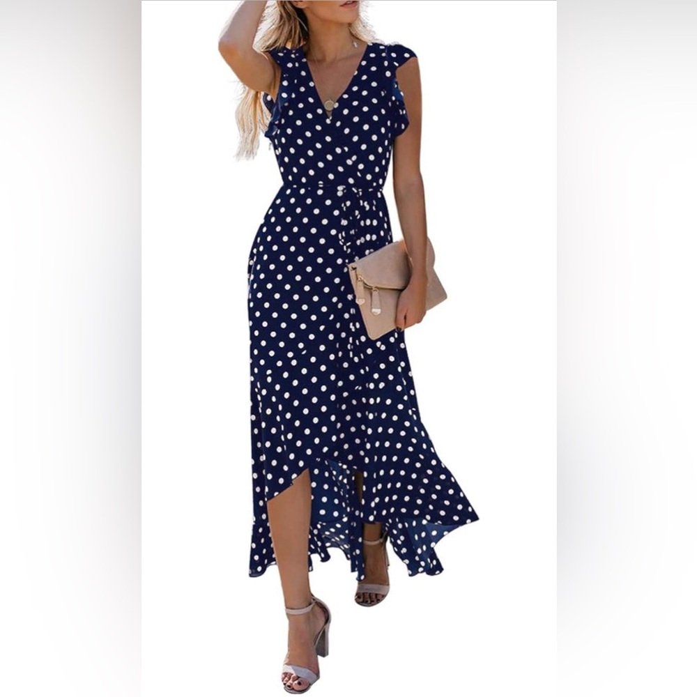 Polka Dot Navy Blue Dress